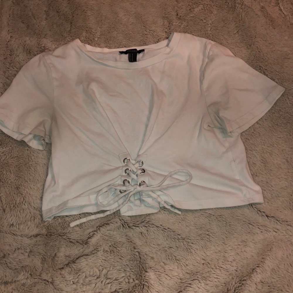 forever 21 white crop top